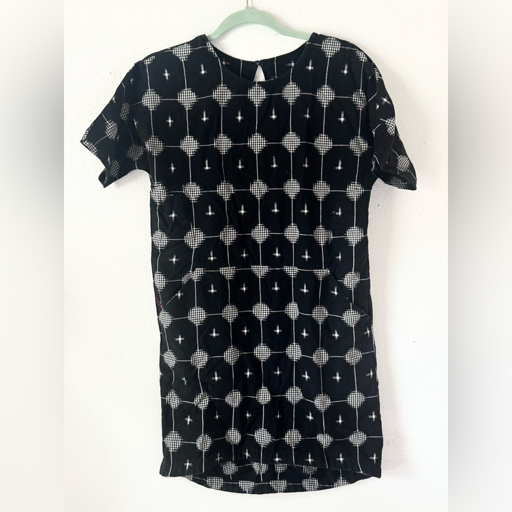 Matter Prints Black & White Geometric MIDI Tunic Dress - Japanese Inspired - Picture 2 of 14